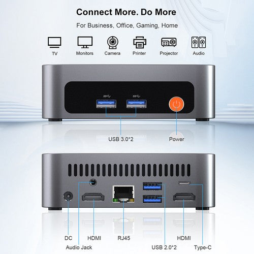 Ninkear M7 Mini PC, AMD Ryzen 5 7430U 6 cores max. 4,3 GHz, 16 GB RAM 512 GB SSD