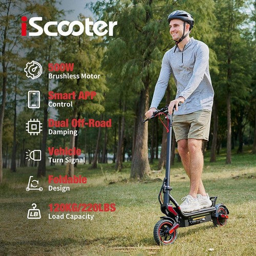iScooter W8 elektrische scooter met 500W motor, 48V en 10,4Ah accu.