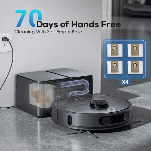 Teendow D65S MAX Robotstofzuiger met 70-dagen automatische leegfunctie en 6000 Pa zuigkracht.