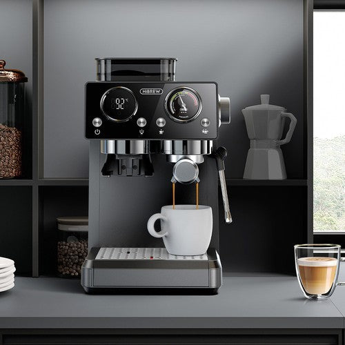 HiBREW H20 All-in-One Koffiemachine met Ingebouwde Koffiemolen, Dubbele Warme & Koude Extractie