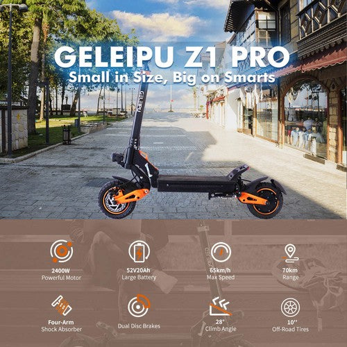 GELEIPU Z1 Pro Elektrische Scooter 1200W*2, 52V 20Ah