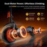 Ausom K20 Pro Elektrische Scooter met dubbele motor 1000W*2