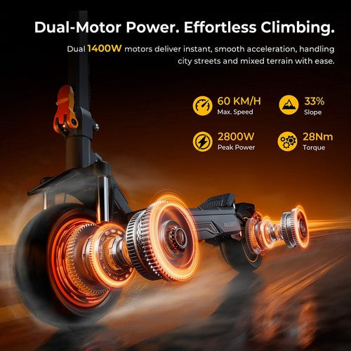 Ausom K20 Pro Elektrische Scooter met dubbele motor 1000W*2