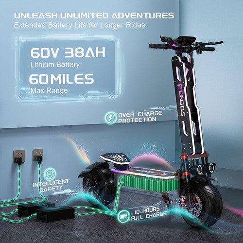 FENGQS GT9 elektrische scooter, 3500W*2 motor, 60V 38Ah