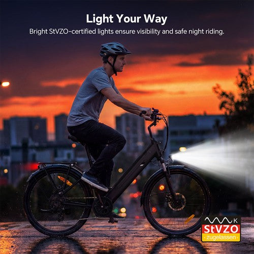 Touroll J2 ST Pro elektrische fiets, 450W piekvermogen motor, 45Nm koppel, 36V 15.6Ah