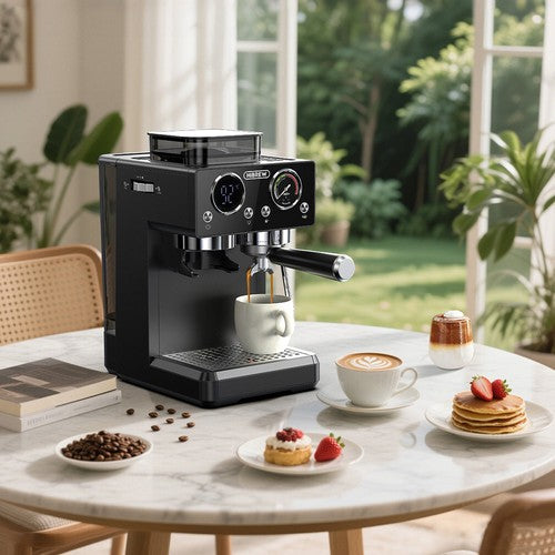 HiBREW H20 All-in-One Koffiemachine met Ingebouwde Koffiemolen, Dubbele Warme & Koude Extractie
