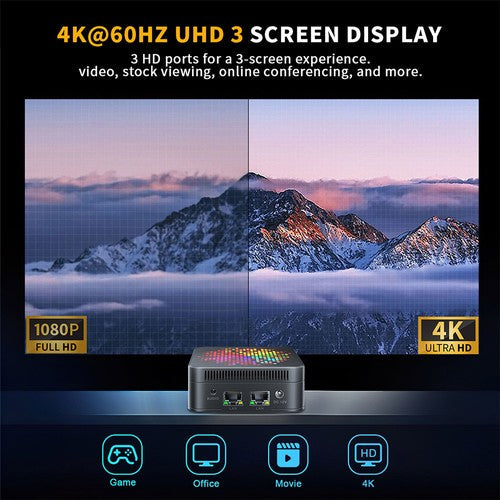 RUPA HSI-100MINI Mini-pc, Intel N100 4 cores max. 3,4 GHz, 12 GB RAM 512 GB SSD