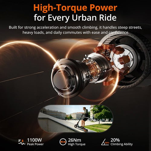 Fynzo S11 Opvouwbare Elektrische Scooter, 1100W Piekvermogen Motor, 48V 15.6Ah