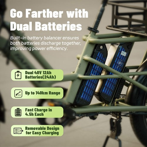Fafrees FF20 CUV elektrische bakfiets, 250W motor, 48V 24Ah