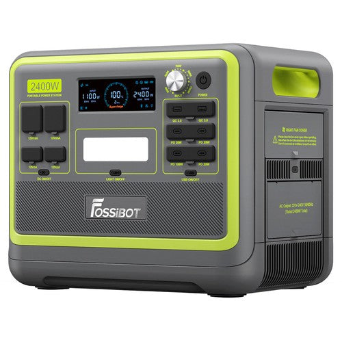 FOSSiBOT F2400 draagbaar energiestation, 2048Wh LiFePO4-batterij, 2400W vermogen, zonnegenerator