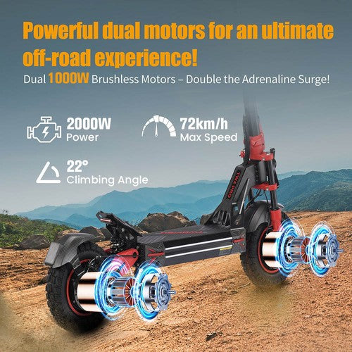 TWOFISH TW4 PRO elektrische scooter, 1000W*2 Motor, 60V 23Ah
