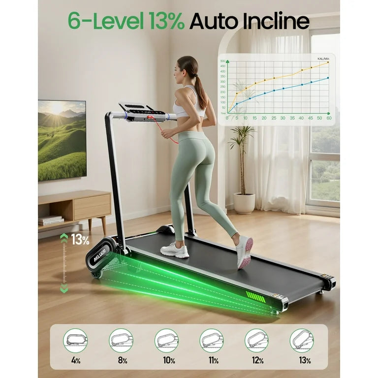 AKLUER H1-B Loopband met 13% Automatische Helling, 2.5 PK Stille Motor