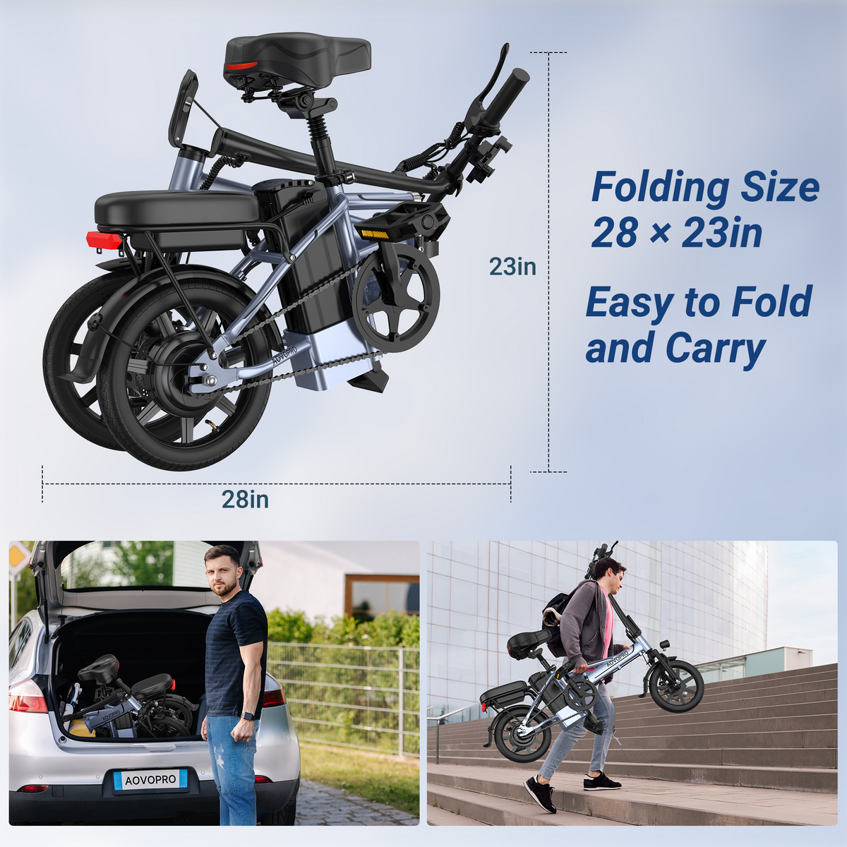 AOVOPRO EB60 elektrische fiets 15Ah 500W