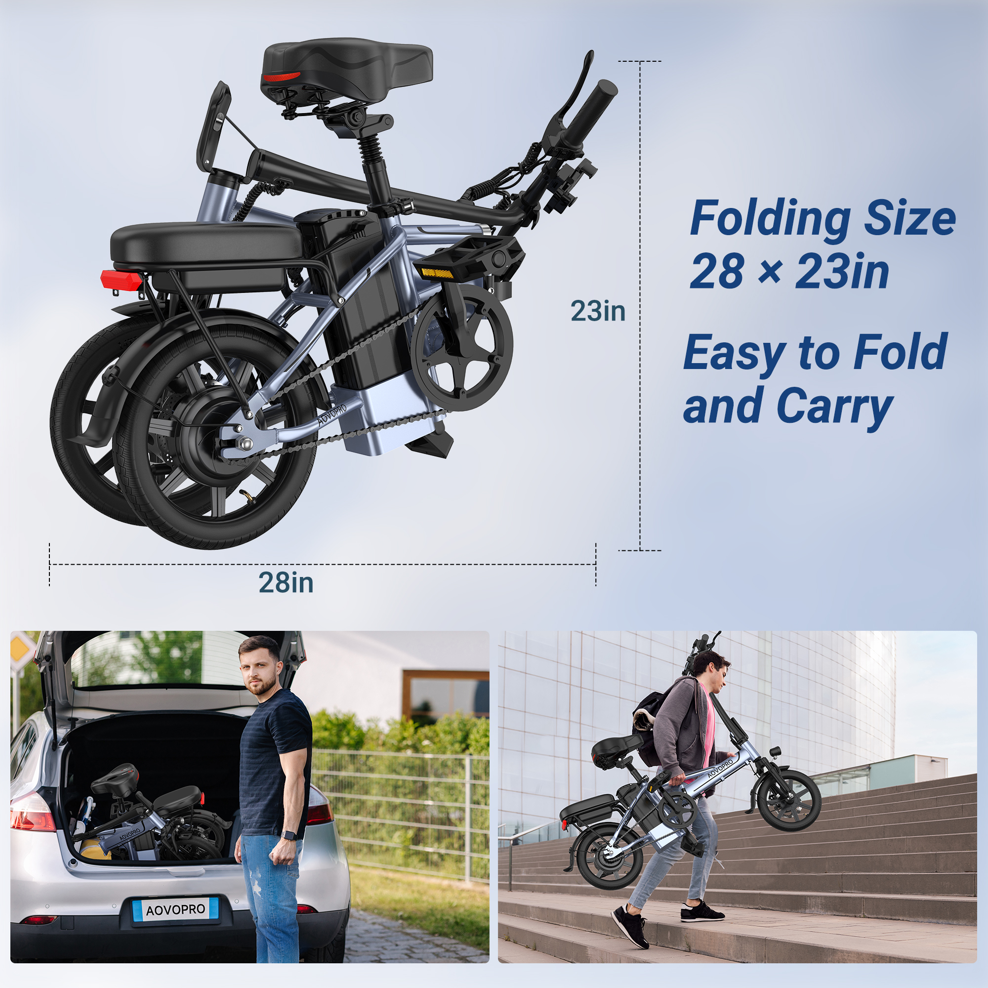 AOVOPRO EB60 elektrische fiets 15Ah 500W