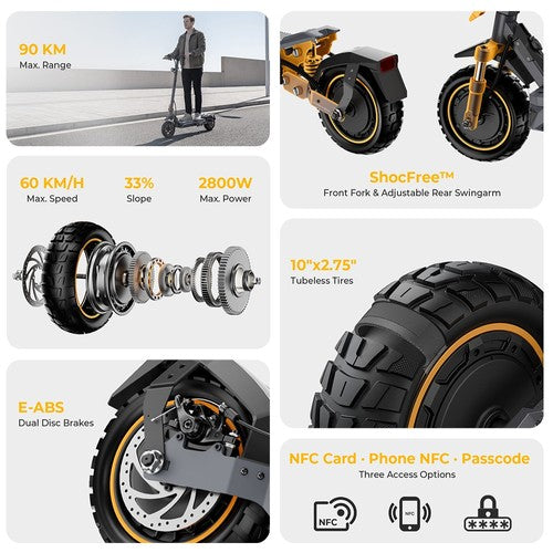 Ausom K20 Pro Elektrische Scooter met dubbele motor 1000W*2