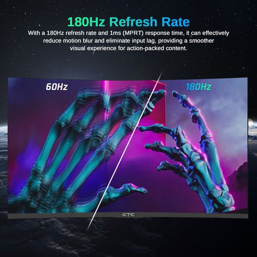 KTC H27S17 27-inch 1500R gebogen gamingmonitor QHD 2560x1440 16:9 ELED 180Hz