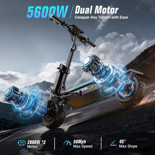 FENGQS GT7 Opvouwbare elektrische scooter, dubbele 2800W motoren, 60V 27Ah