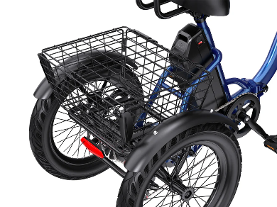 APEFOX RH30 Opvouwbare Elektrische Driewieler Fiets met Achtermand