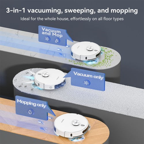 Tesvor S8 Max Robotstofzuiger, 3-in-1 Stofzuigen/Veeg/Dweilen, 8000 Pa