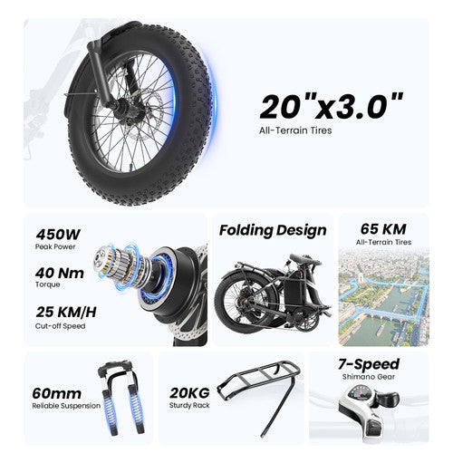 Touroll S3 elektrische step-through fiets, 250W motor, 36V 13Ah