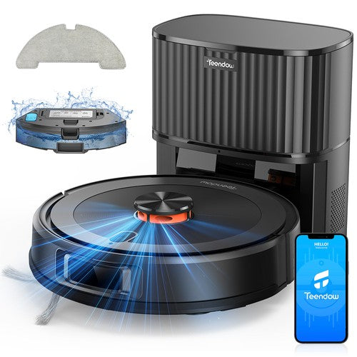 Teendow D10S MAX 2-in-1 robotstofzuiger en dweil met automatisch leegstation, 4500 Pa