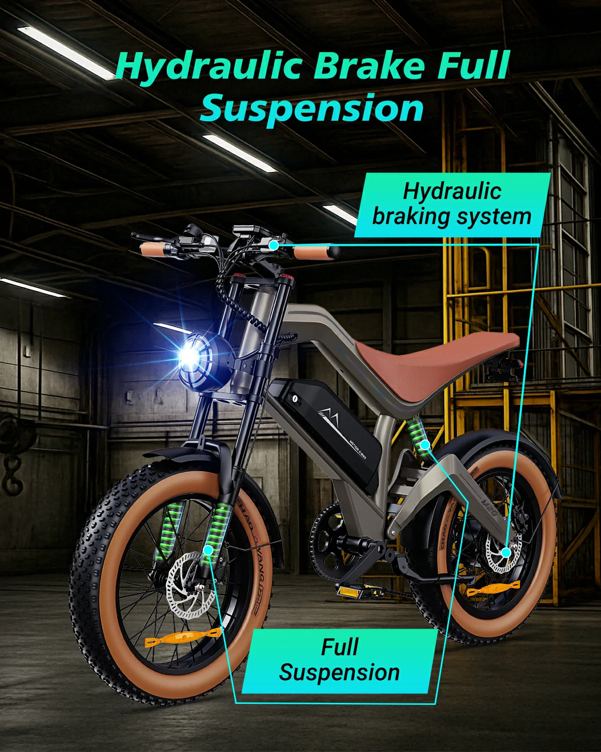 DYU M20 All-Terrain elektrische fiets met groot bereik