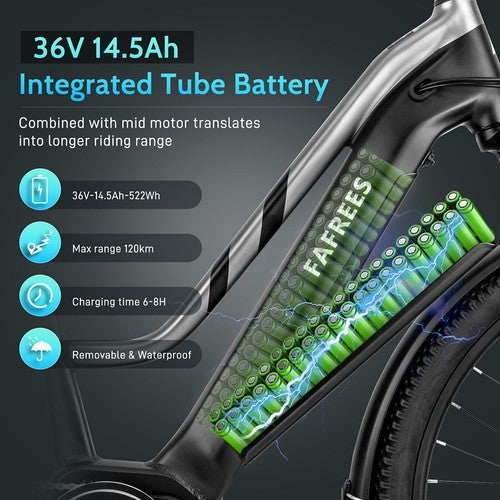 Fafrees FM8 Pro elektrische fiets met 27,5 inch luchtbanden, 36V 250W middenmotor.