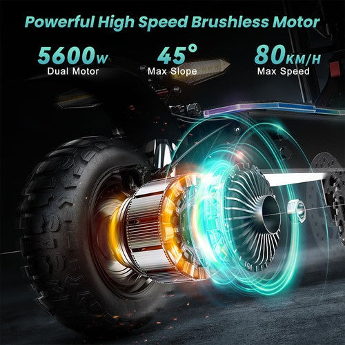 FENGQS GT8 PRO elektrische scooter, 2800W*2 motor, 67,2V 38Ah