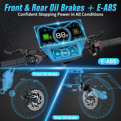 ONECNA GT7 Opvouwbare Elektrische Scooter, Dubbele 2800W Motoren, 60V 27Ah