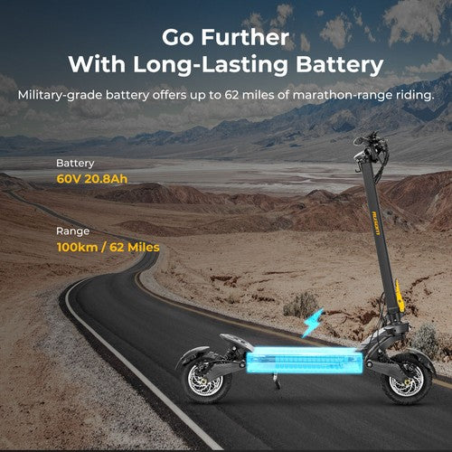 Ausom F1 Max elektrische scooter, 2x 1400W motor, 60V 20,8Ah