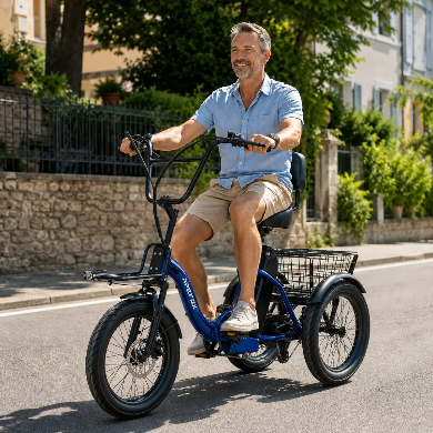 APEFOX RH30 Opvouwbare Elektrische Driewieler Fiets met Achtermand