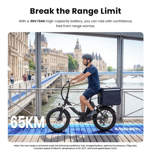 Touroll S3 elektrische step-through fiets, 250W motor, 36V 13Ah