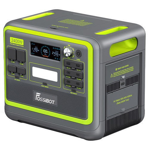 FOSSiBOT F2400 draagbaar energiestation, 2048Wh LiFePO4-batterij, 2400W vermogen, zonnegenerator