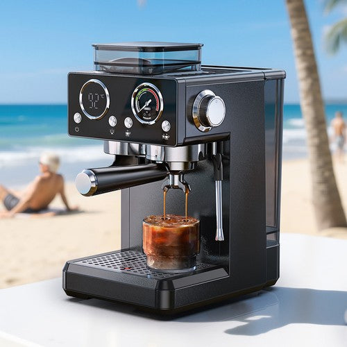 HiBREW H20 All-in-One Koffiemachine met Ingebouwde Koffiemolen, Dubbele Warme & Koude Extractie