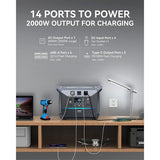DaranEner NEO2000 draagbaar stroomstation, 2073,6 Wh LiFePO4-batterij, zonnegenerator, 2000 W