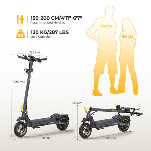 Ausom K20 Pro Elektrische Scooter, 1000W Motor, 48V 18Ah