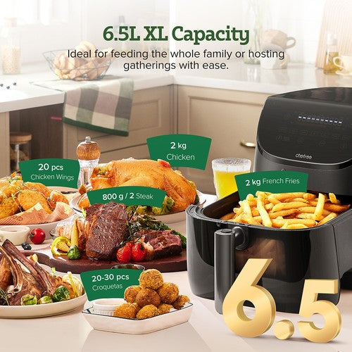 CHEFREE AF500 1700W 6,5L Airfryer, met slimme thermometer met sonde