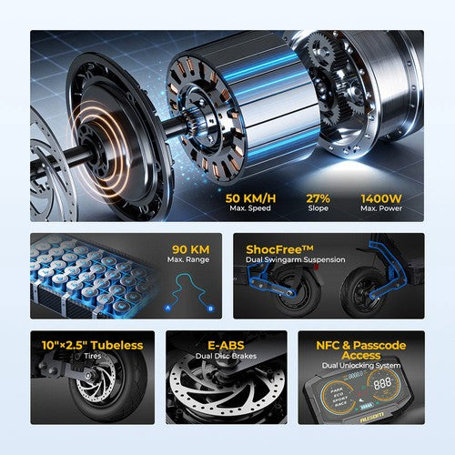 Ausom Gosoul 2 Pro elektrische scooter 1000W motor 48V 18Ah