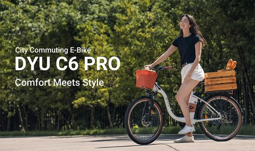 DYU C6 Pro elektrische fiets, 250W motor, 36V 15.6Ah