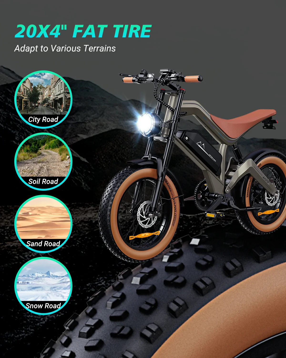 DYU M20 All-Terrain elektrische fiets met groot bereik