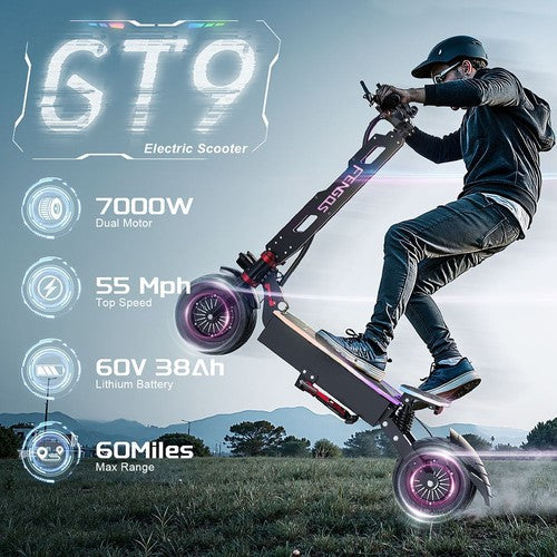 FENGQS GT9 elektrische scooter, 3500W*2 motor, 60V 38Ah