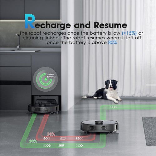 Teendow D65S MAX Robotstofzuiger met 70-dagen automatische leegfunctie en 6000 Pa zuigkracht.