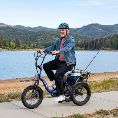 APEFOX RH30 Opvouwbare Elektrische Driewieler Fiets met Achtermand