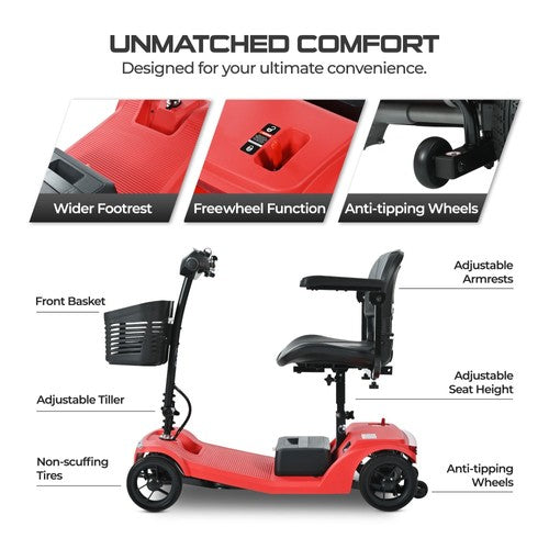 Sweetrich S2 Scootmobiel, 250W Motor, 24V 12Ah