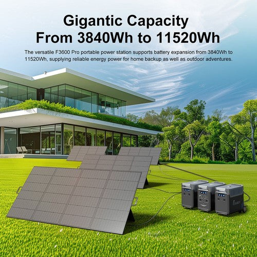 FOSSiBOT F3600 Pro draagbaar powerstation, 3840Wh LiFePO4-batterij, max. 11520Wh uitbreiding, 3600W