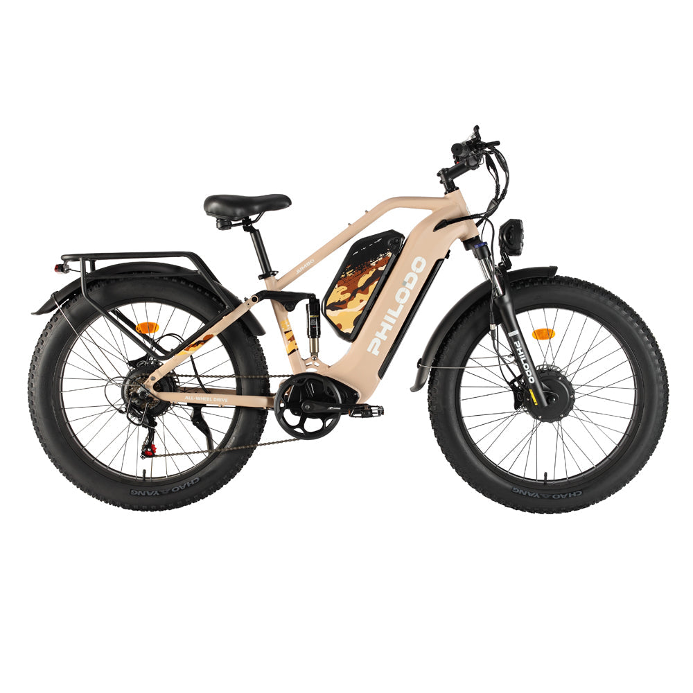 PHILODO Jumbo Dual Motor Dubbele Accu Volledig Geveerde Elektrische Fiets