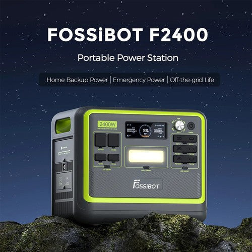 FOSSiBOT F2400 draagbaar energiestation, 2048Wh LiFePO4-batterij, 2400W vermogen, zonnegenerator