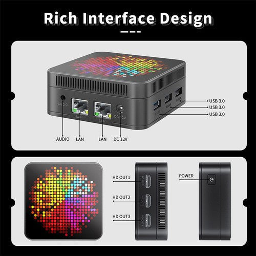 RUPA HSI-100MINI Mini-pc, Intel N100 4 cores max. 3,4 GHz, 12 GB RAM 512 GB SSD