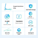 Ausom L2 elektrische scooter, 800W motor, 48V 15,6Ah