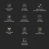 Ausom F1 Max elektrische scooter, 2x 1400W motor, 60V 20,8Ah